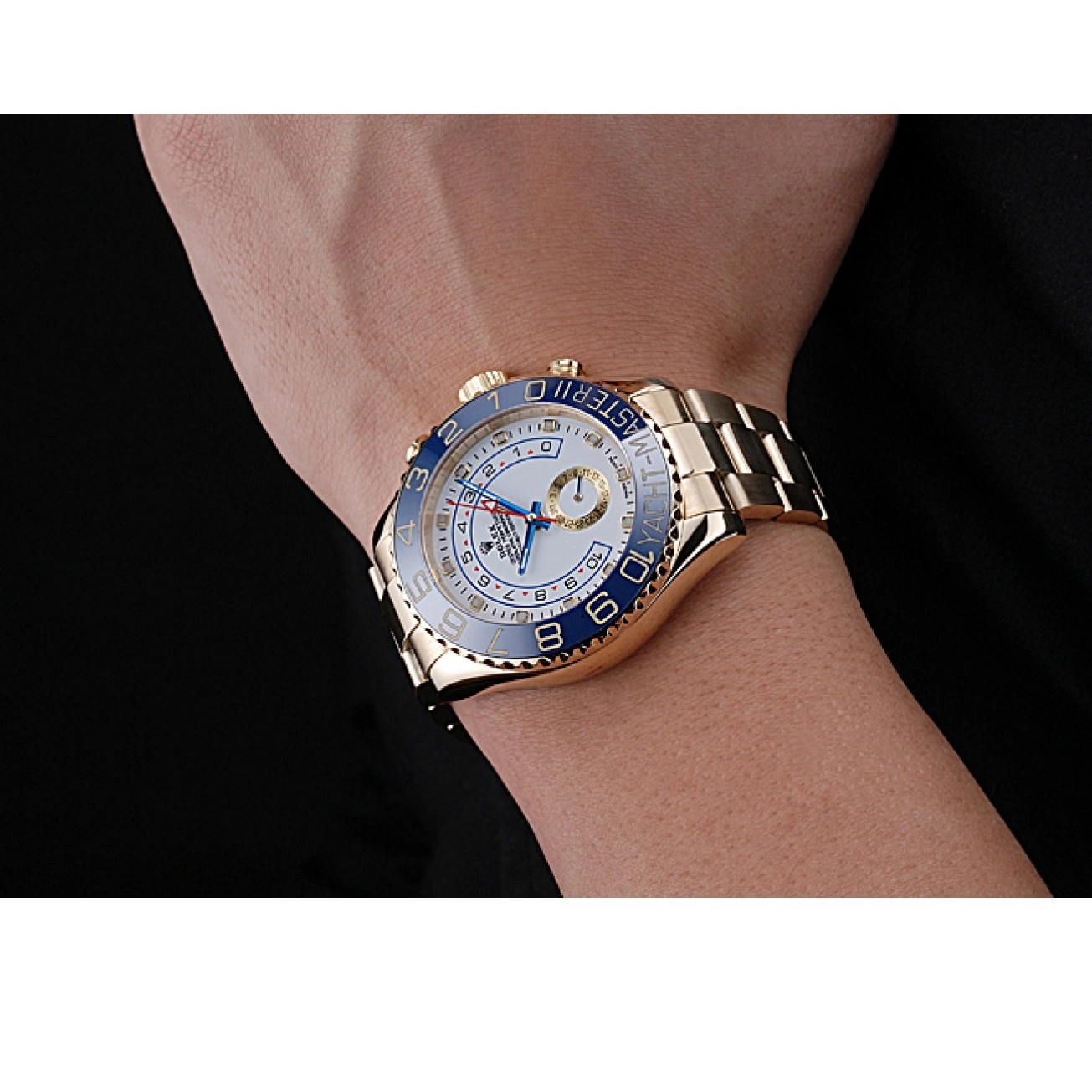 AAA Replica Watches Bracelet 622271 Rolex Bezel Gold Yachtmaster Dial Blue II White 0820